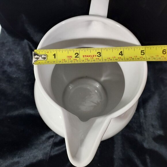 Ironstone Pitcher Made In Brazil Feather Spout Unique Potbelly and Handle - Picture 5 of 9